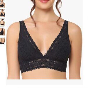 NWT WACOAL Women's Halo Lace Bralette, black